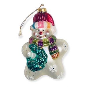 VTG • Blown Glass Snowman Ornament